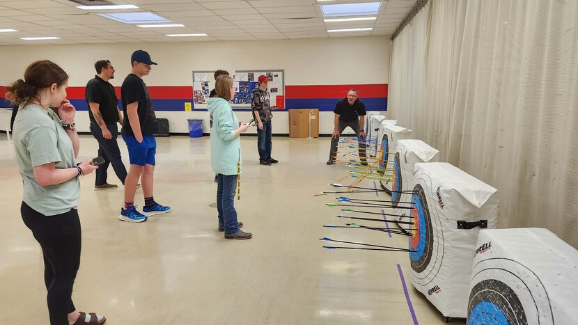 Picture of students in archery