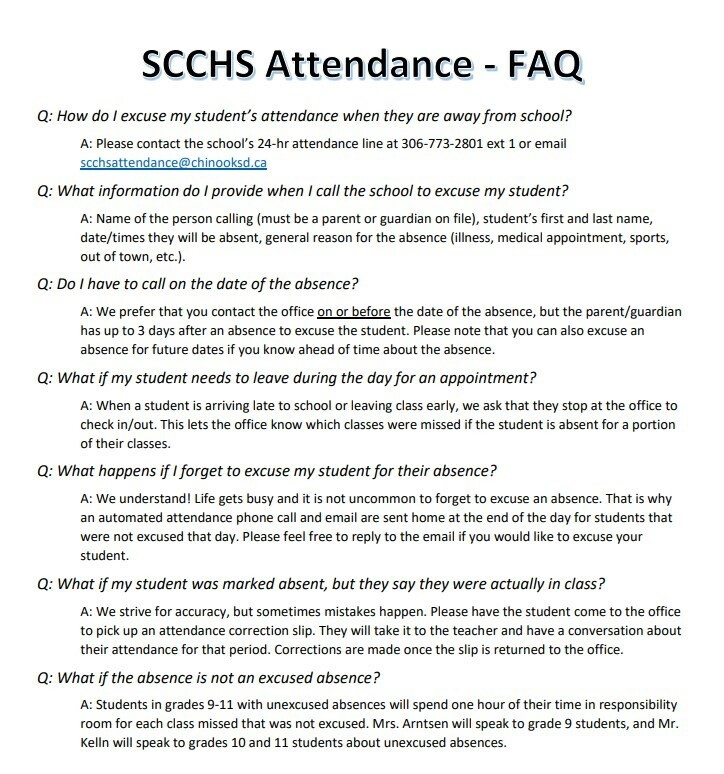 Attendance FAQ list